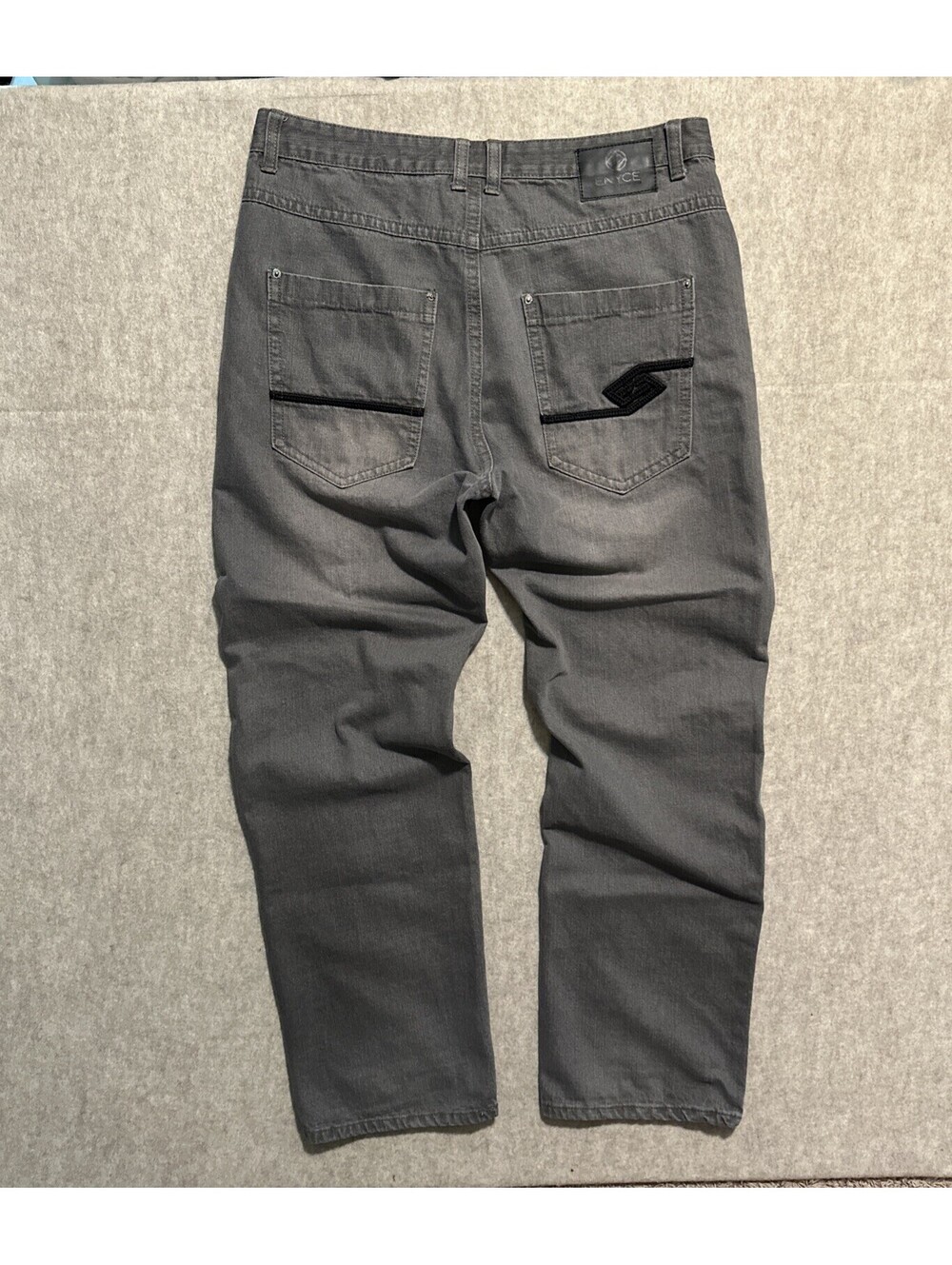 Vintage ENYCE Jeans Mens 38x31 Gray Grunge Hip Hop Skater Raver Baggy Y2K
